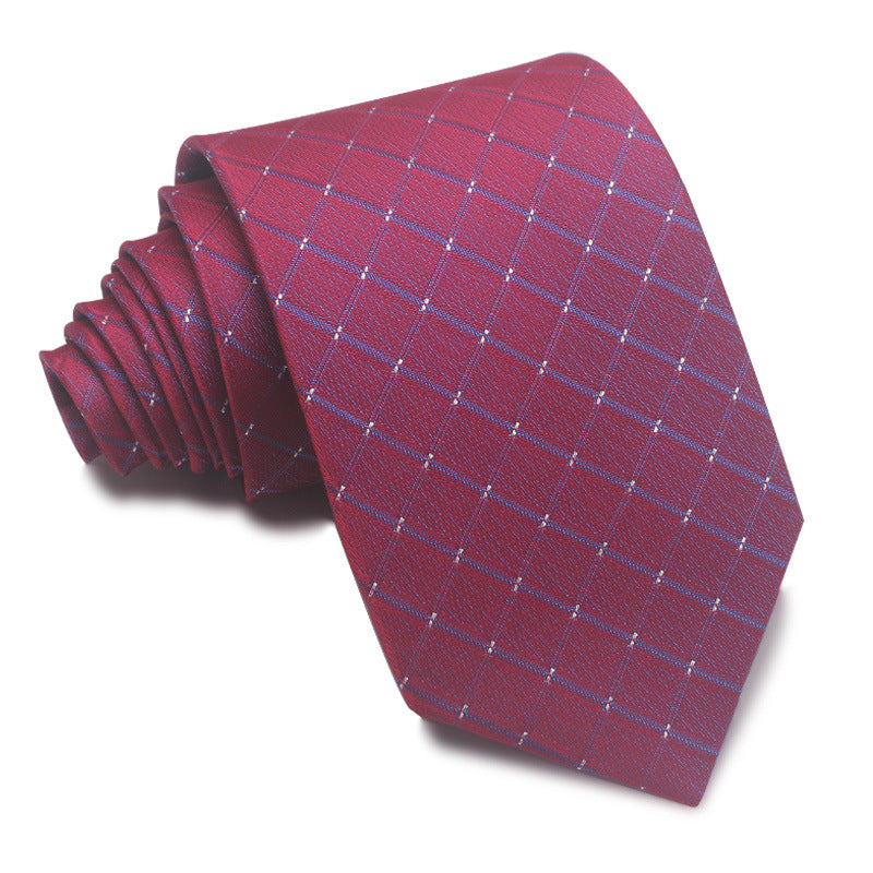 Men's Tie 8cm Striped Business Elegant Red Blue Black