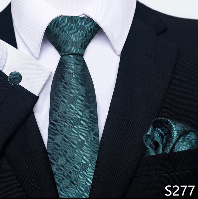 Men's Tie Set Business Scarf Cufflinks Elegant
