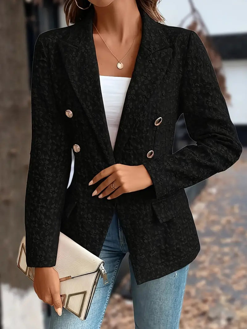 Damen Blazer Doppelreihig – Einfarbig, Elegant & Wintertauglich