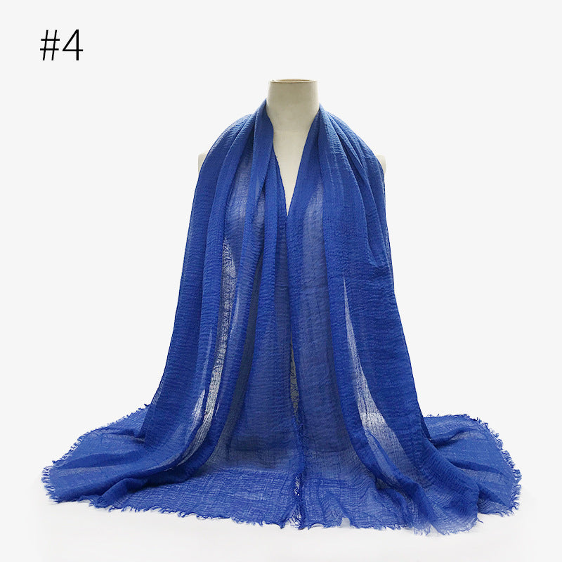 Damen Baumwoll Pashmina Schal | Weicher Fransen Hijab Stola