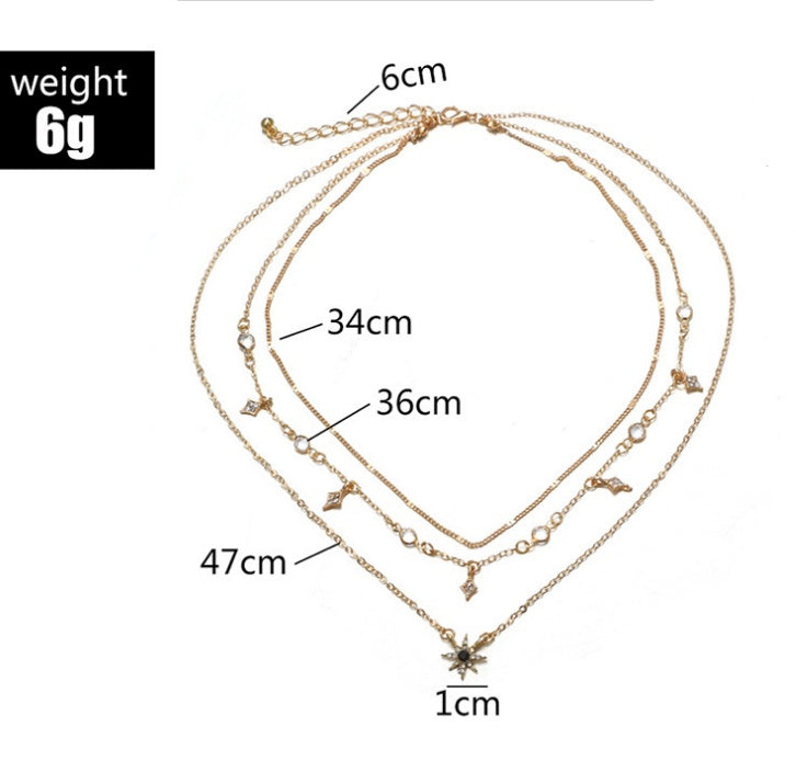 Layered Star Necklace - Handmade Women's Jewelry in a Modern Trend