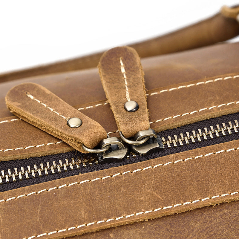 Crazy Horse Leather Travel Bag XXL | Vintage Weekender for Men