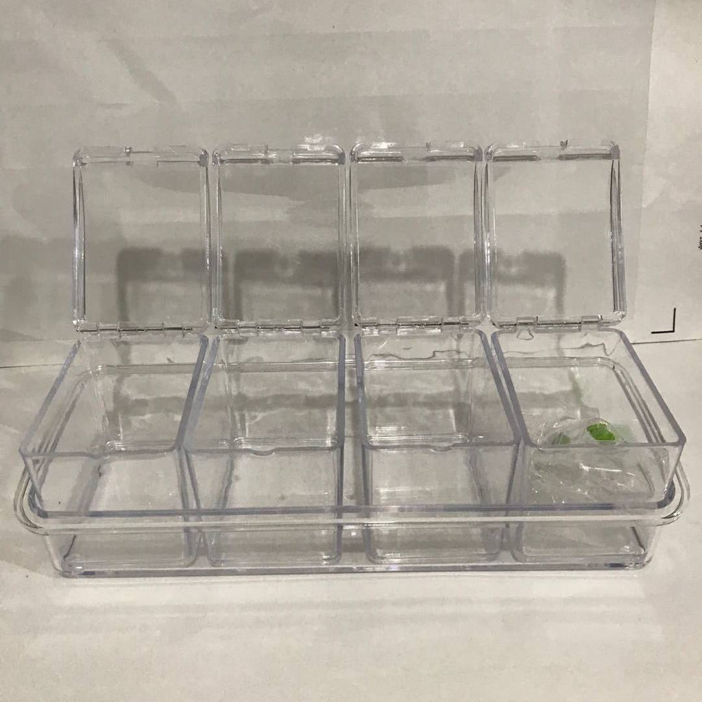 Acryl Gewürzbox transparent | Küchen Organizer mit Löffel