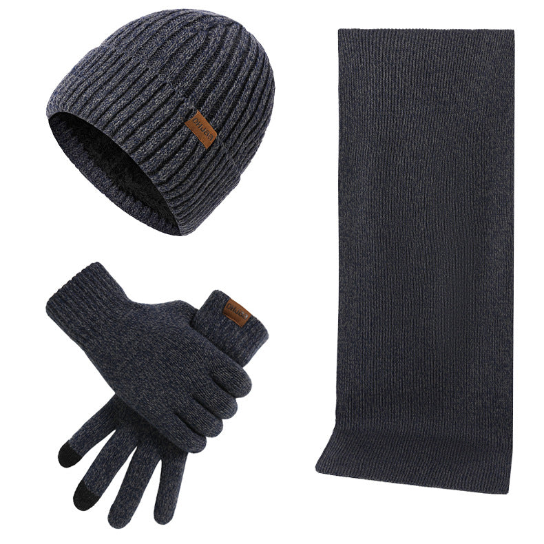 Men's Winter Set Beanie Scarf Gloves Thermal Warm Elegant