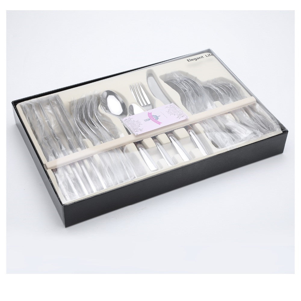 24-piece Stainless Steel Cutlery Set | Elegant Dinnerware Set with Gift Box