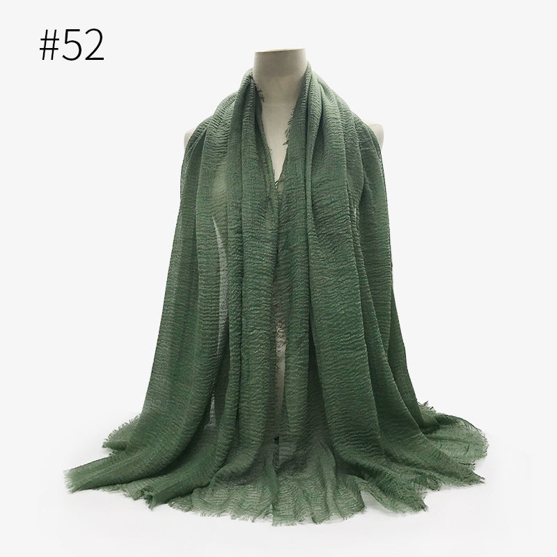 Damen Baumwoll Pashmina Schal | Weicher Fransen Hijab Stola