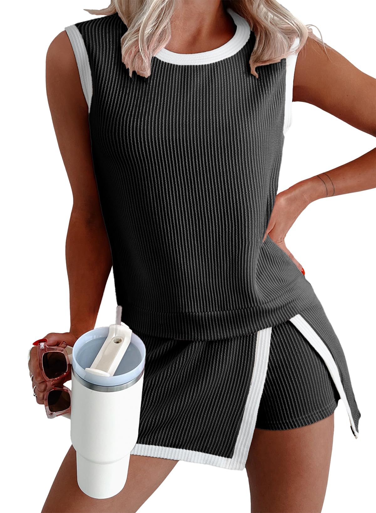 Damen Sommer Lounge Set – Sportlicher Zweiteiler Fashion Look