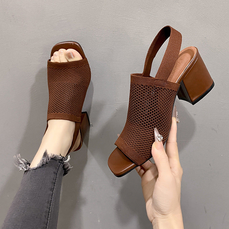 Women's Block Heel Sandals Breathable Elegant Summer Shoes