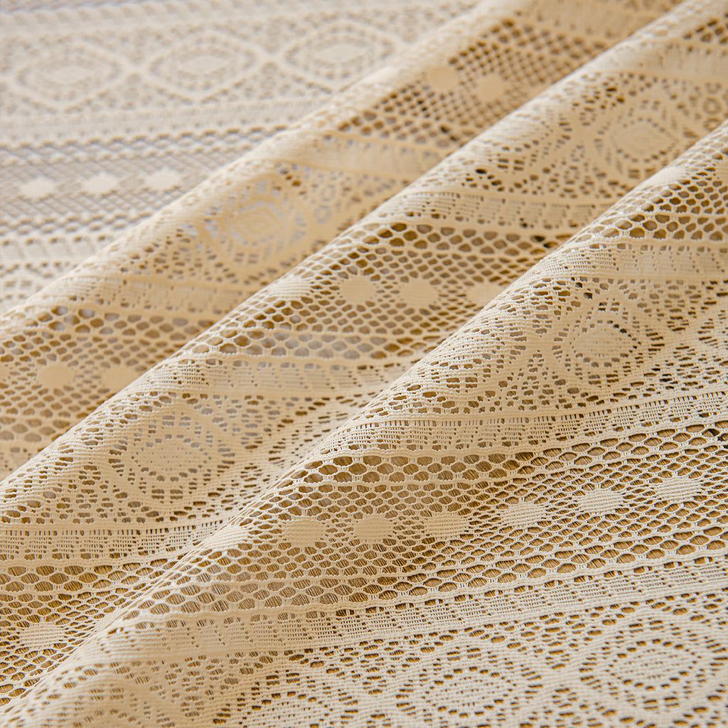 Lace Curtain Wood Look | transparent natural elegant modern