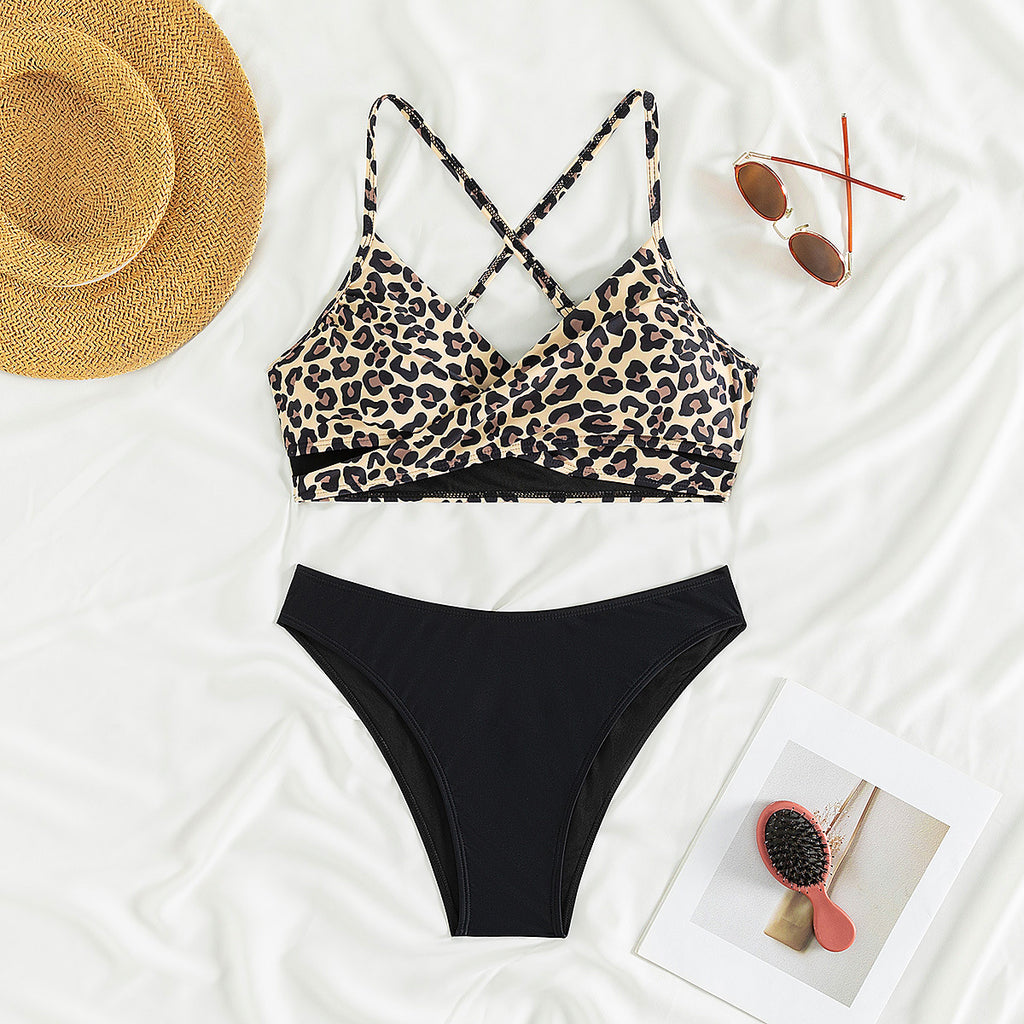 Women's Leopard Print Bikini – Trendy Two-Piece Summer Look