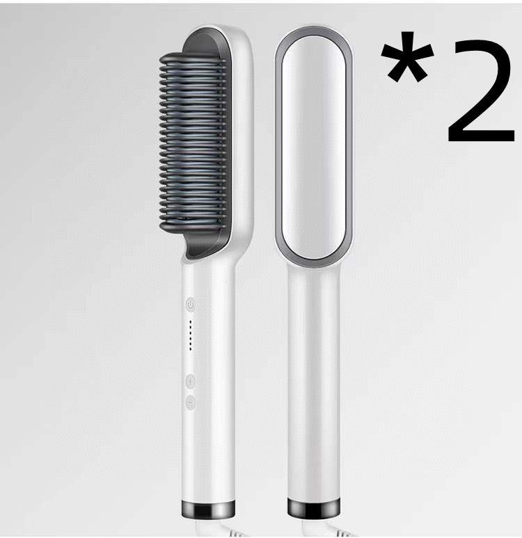 2-in-1 Glättungsbürste & Lockenstab – Ionen Haarstyler Elektrisch