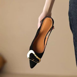 French Ballerinas for Women | Retro Flats Metal Buckle