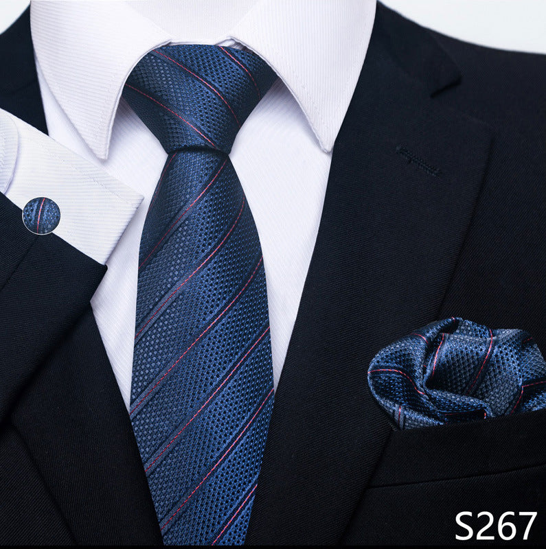Men's Tie Set Business Scarf Cufflinks Elegant