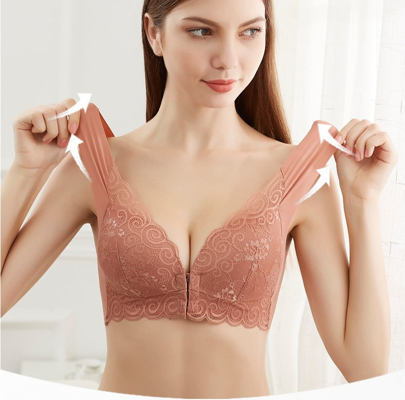 Plus Size Lace Push-Up Bra | Backless with Front Closure