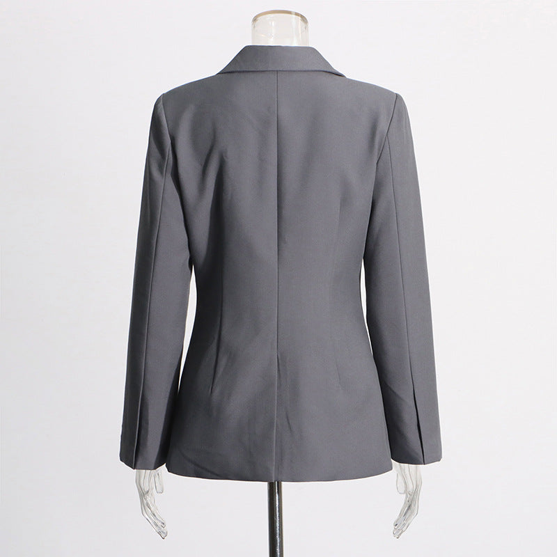 Damen Blazer mit V-Ausschnitt & Schnürung – Elegant, Figurbetont