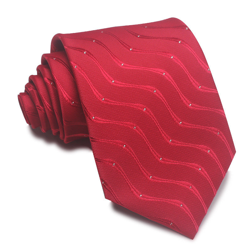 Men's Tie 8cm Striped Business Elegant Red Blue Black