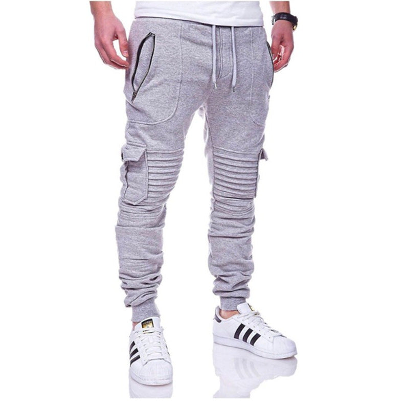 Men's Sports Trousers Stripes | Pleated | Casual Style