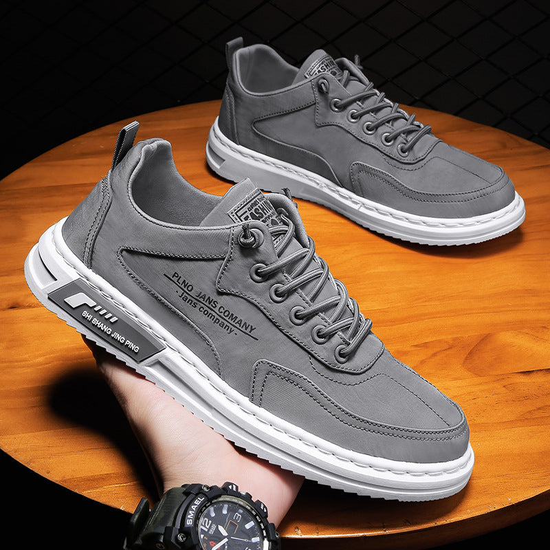 Herren Plateau Canvas Sneaker Schnürschuhe Trend Freizeit