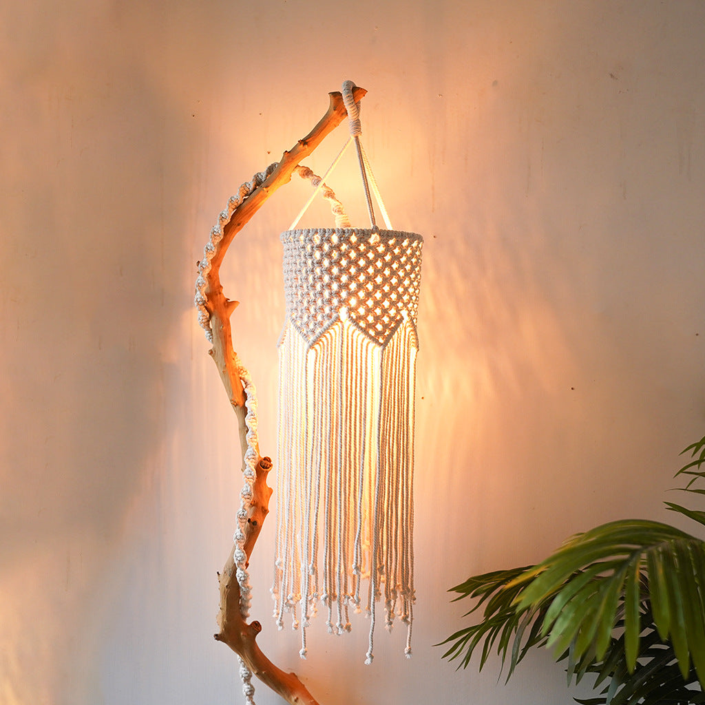 Boho Handgewebte Hängeleuchte Rattan Hochzeit Hotel Deko