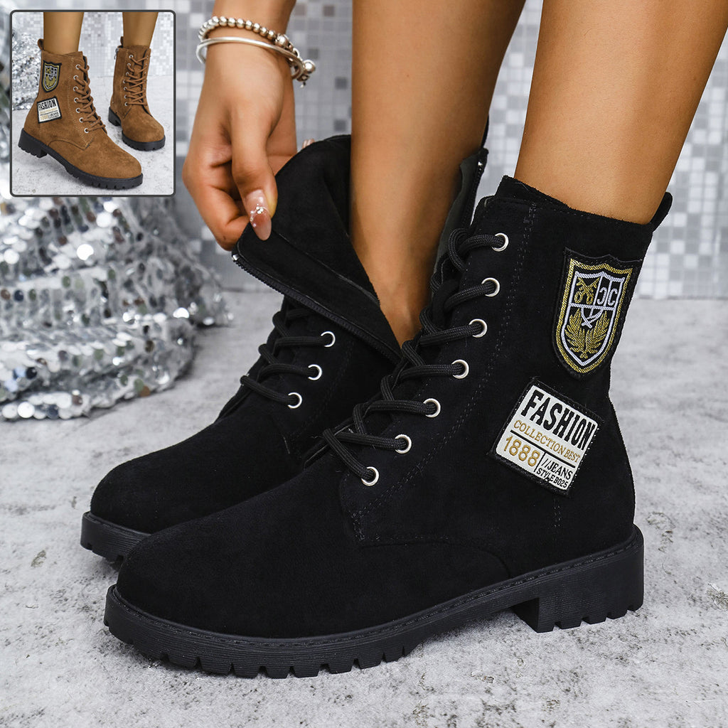 Women's Winter Boots Lacing Block Heel | warm sturdy Shoes
