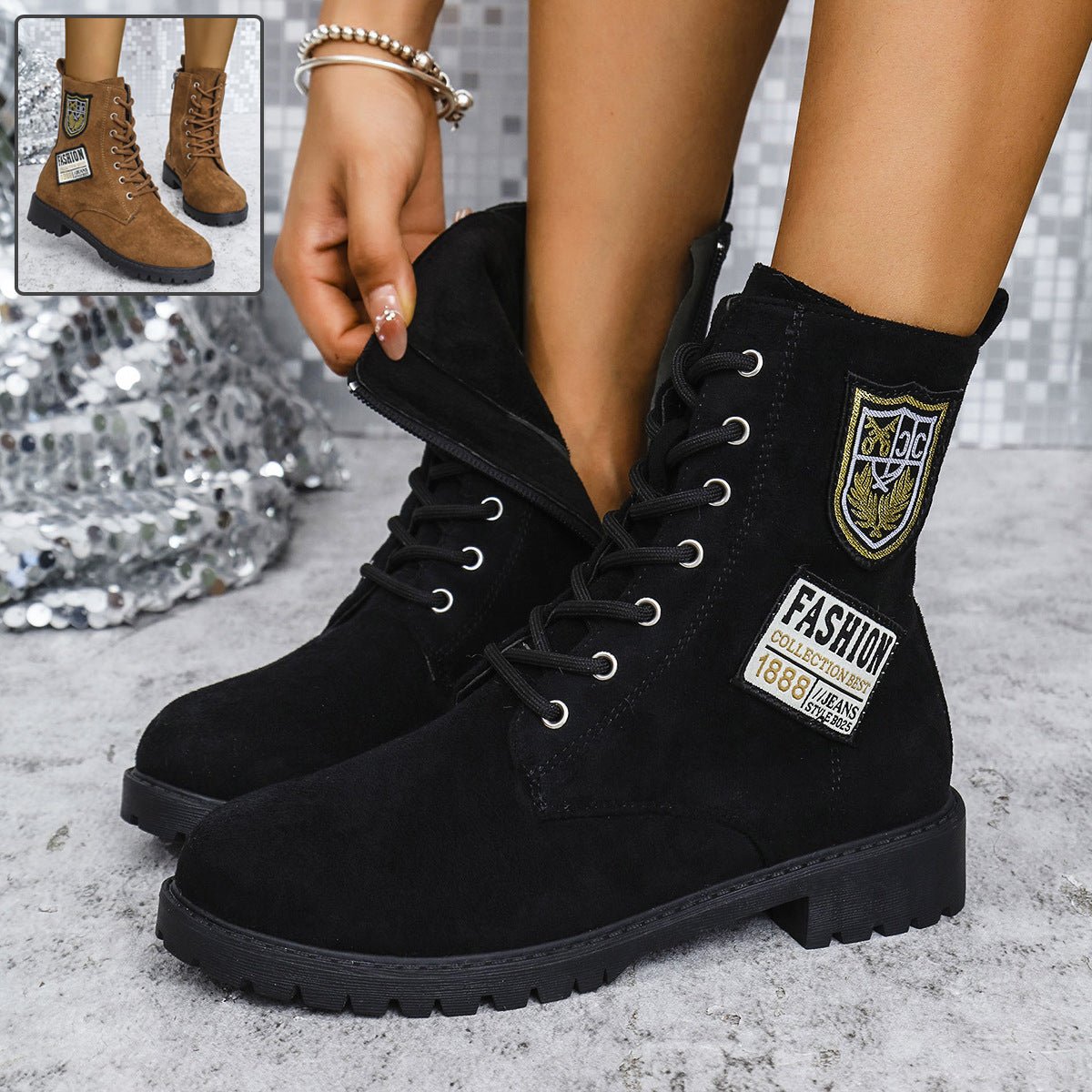 Women's Winter Boots Lacing Block Heel | warm sturdy Shoes
