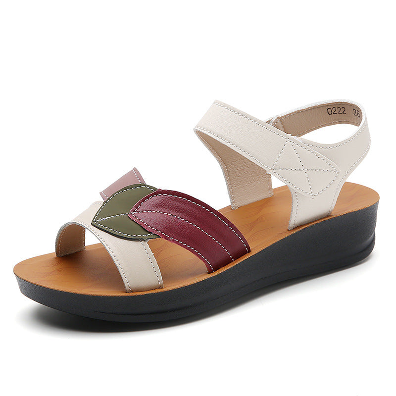 Damen Sandalen Sommer bequem rutschfest Klettverschluss Schuhe