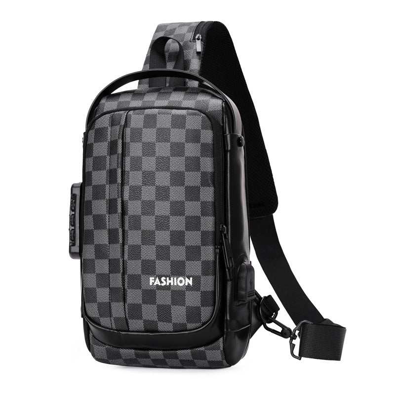 Men's Chest Bag with Lock | Anti-theft Sling Bag Travel