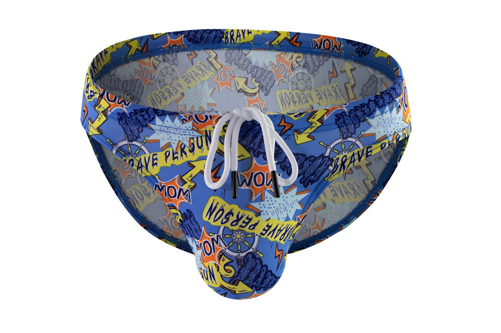 Men's Bikini Swim Brief Print | Nylon Swim Trunks Breathable Summer