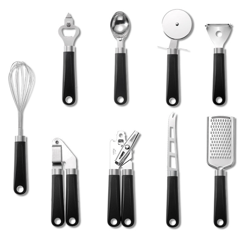 Stainless Steel Kitchen Utensil Set | Cooking Utensils with Plastic Handle