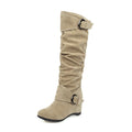Damen Kniehohe Keilabsatz Boots – Britischer High Top Stil