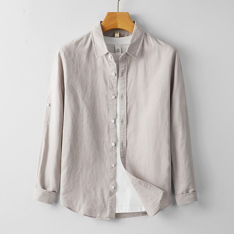 Men's Linen Shirt Long Sleeve | Summer Lightweight Cotton Casual