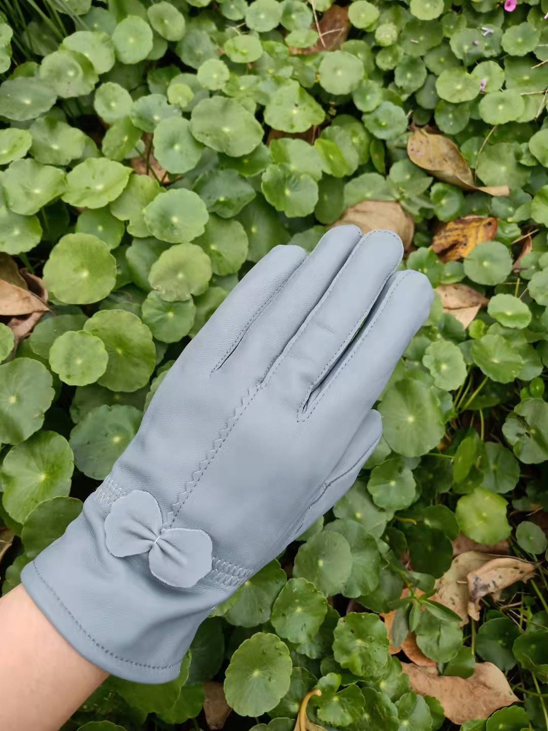 Damen Schafleder Handschuhe mit Schleife – Gefüttert Warm Winter