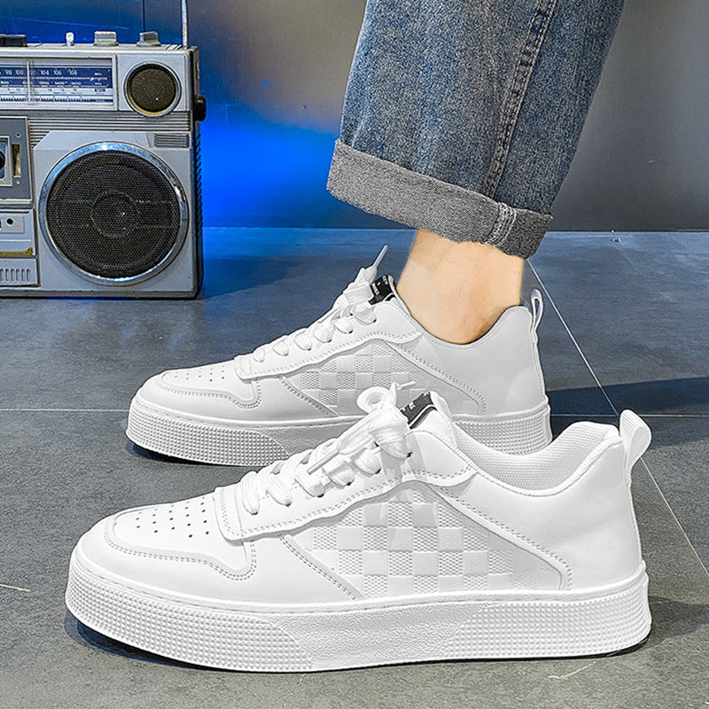 Herren Freizeit Sneaker Kariert Schnürschuhe Atmungsaktiv