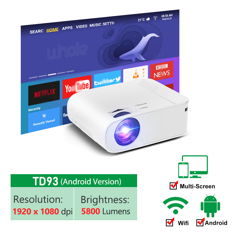 Tragbarer HD Mini Beamer – Kabelloser Smartphone Projektor für Heimkino
