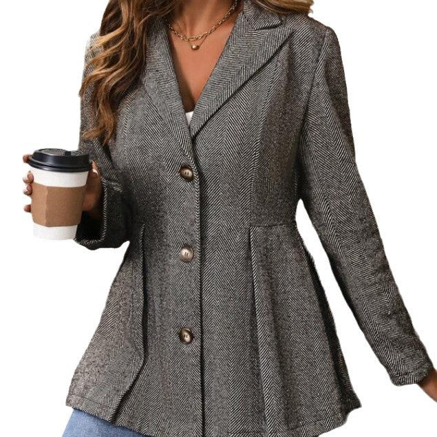 Damen Blazer mit Blumenmuster – Slim Fit & Elegant Modern
