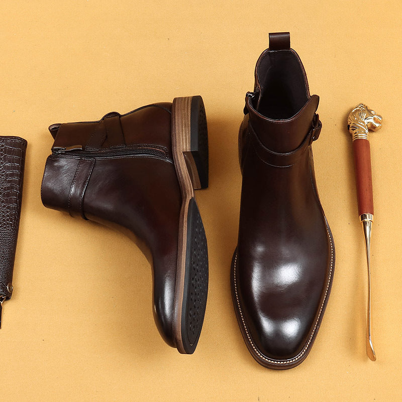 Men's Business Ankle Boots with Genuine Leather Lining – Elegant Formal Ankle Boots