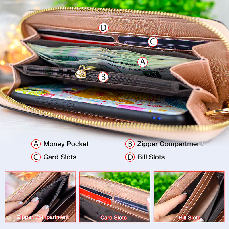 Women's Long Wallet Clutch | Many Card Slots Elegant Lightweight