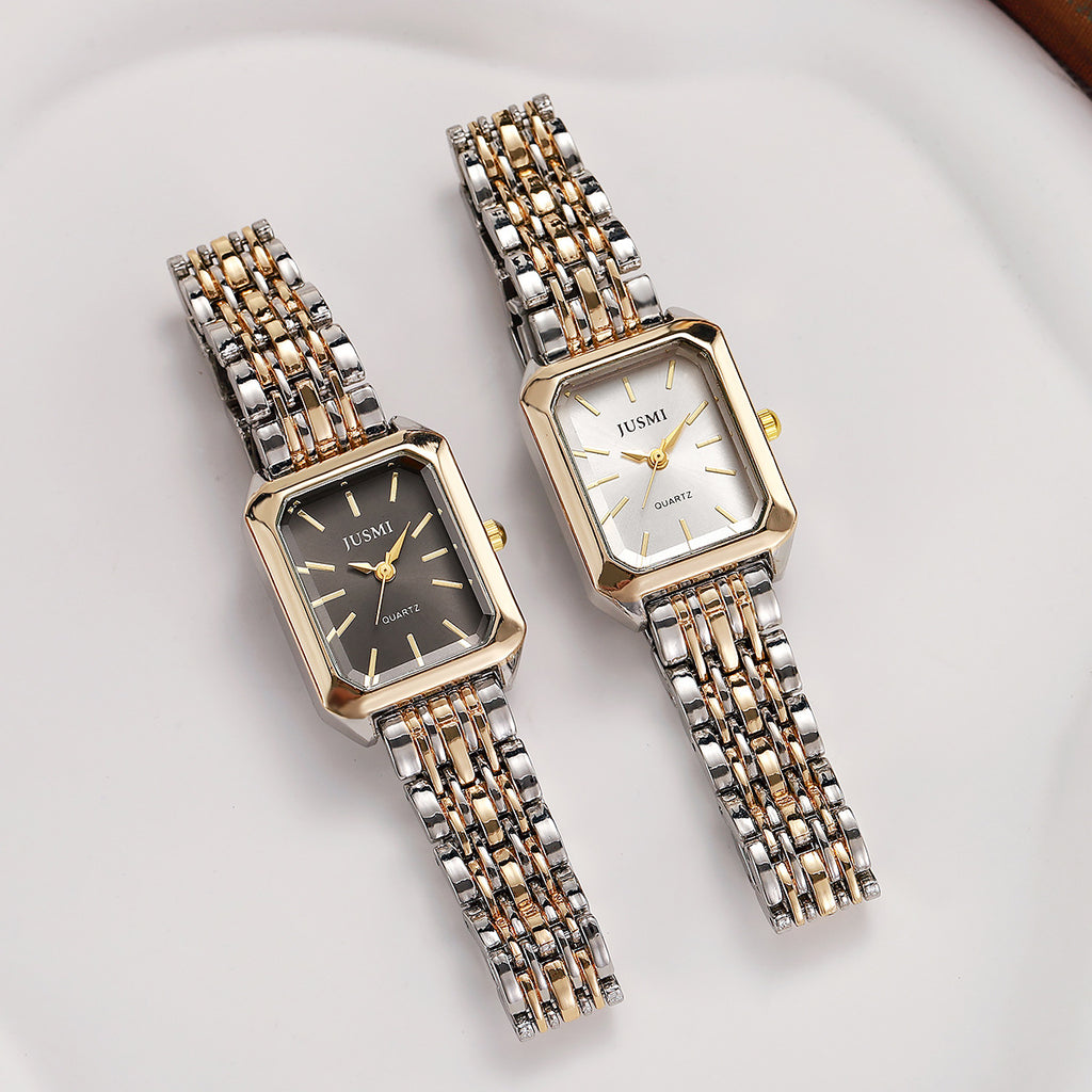Women's & Men's Quartz Watch Rectangular – Stainless Steel Designer Wristwatch
