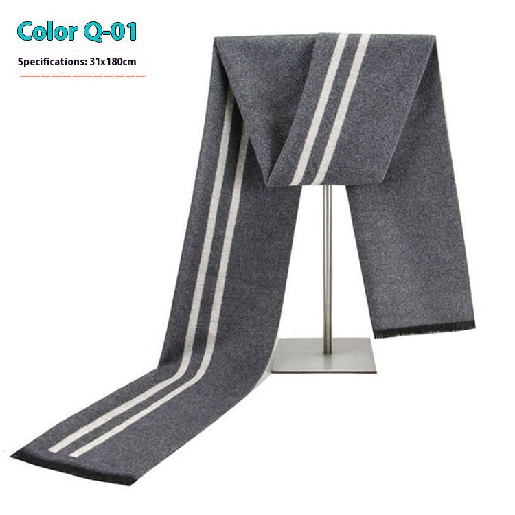 Men's Business Scarf striped soft warm elegant winter
