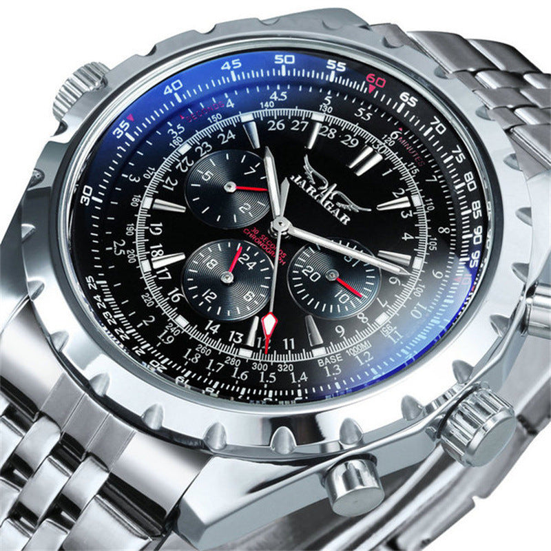Men's Automatic Watch Skeleton | Large Dial Multifunction