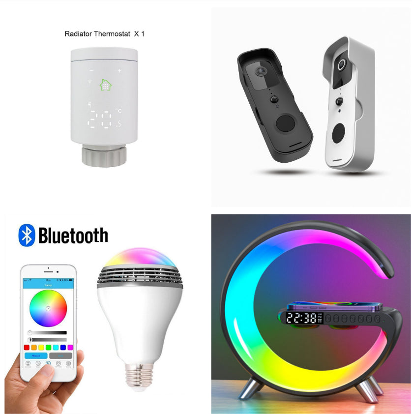 G-Shaped LED Lamp with Bluetooth Speaker & Wireless Charger | Smart Night Light App Control