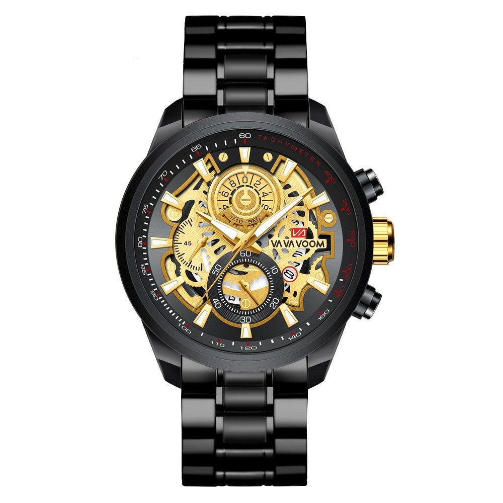 Men's Quartz Watch Black Gold | elegant business precise