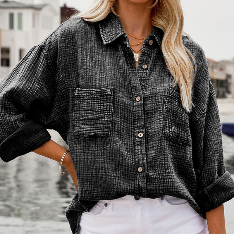 Damen Oversize Bluse Elegant Luftig | Lockeres Fashion Shirt