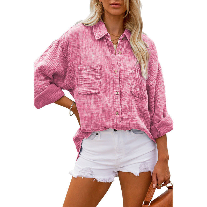 Damen Oversize Bluse Elegant Luftig | Lockeres Fashion Shirt
