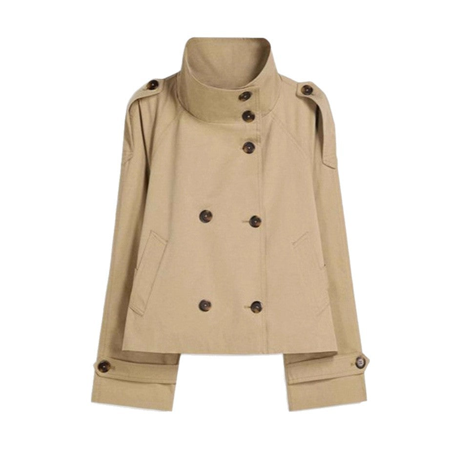 Eleganter Damen Trenchcoat – Tailliert, Schnürung & Knopfleiste