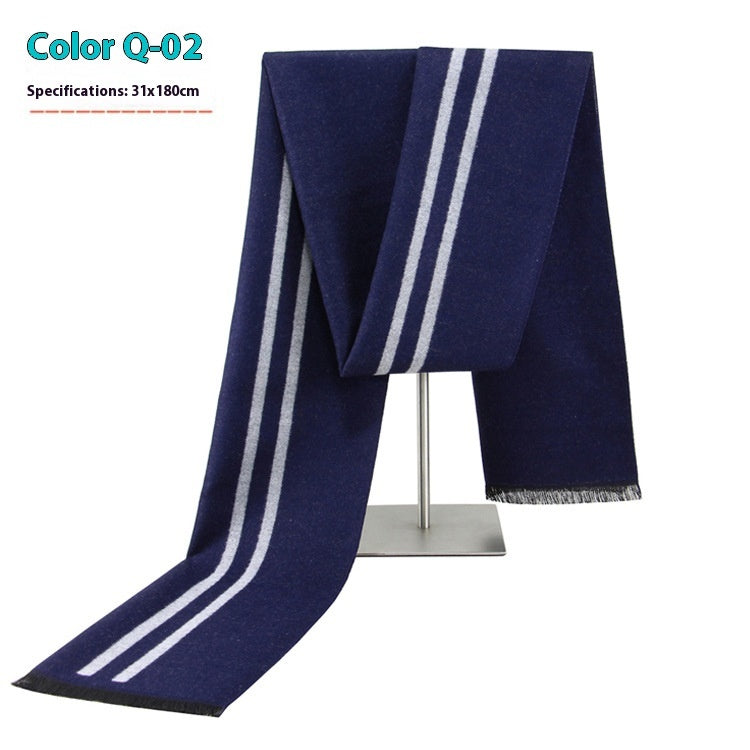 Men's Business Scarf striped soft warm elegant winter