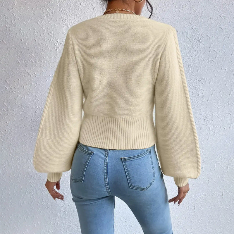 Damen Strickpullover | Eleganter Pullover mit Square Collar