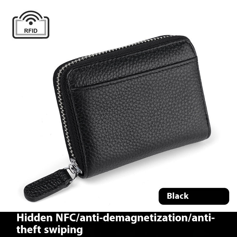 RFID Leather Card Holder - Small Wallet with Coin Pocket Unisex