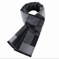 Men's Plaid Scarf Korean Wool Look Warm Modern Stylish