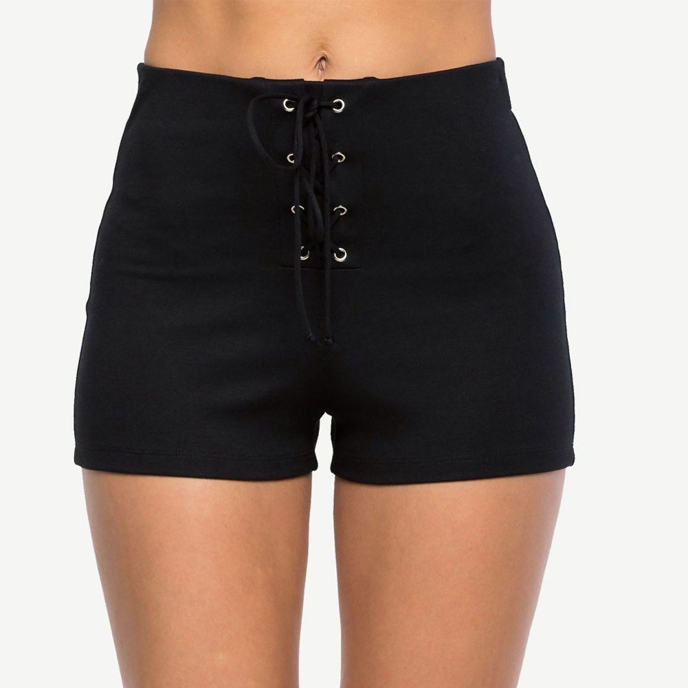 Women's Slim Shorts | Fashionable Hotpants with Eyelet Straps